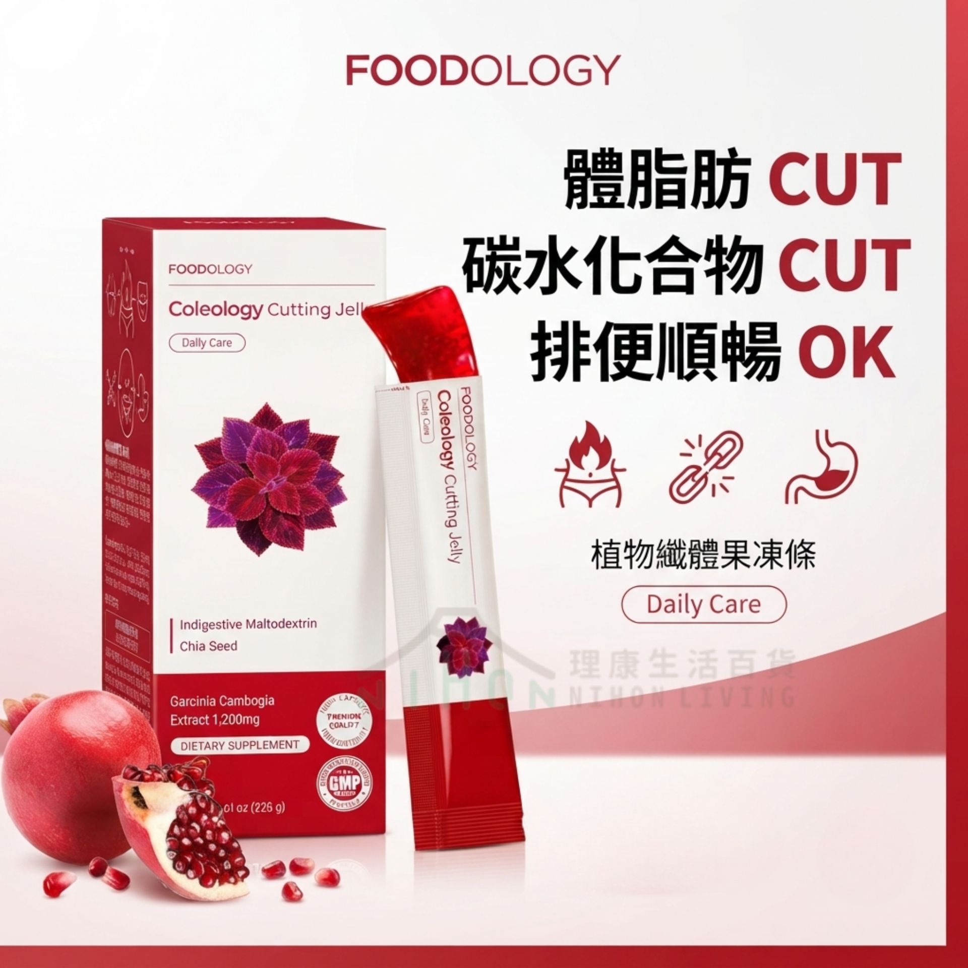FOODOLOGY - Coleology 植物纖體果凍條/啫喱 25g x 10條| 瘦身排毒 | 促進腸道健 | 排毒美肌